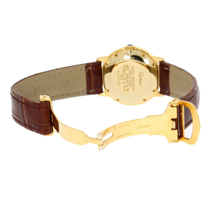 Cartier Must De Ronde Quartz Ladies Silver Gilt Vermeil Watch 1810-1