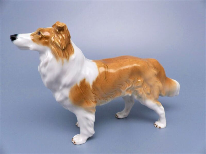 マイセン人形　可愛いコリー犬のフィギュリン