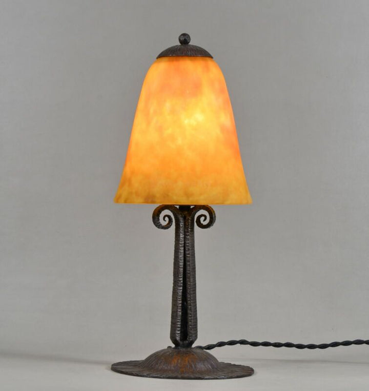 ドーム兄弟＆エスカフル　フランス製アールデコランプ　錬鉄製　1930年