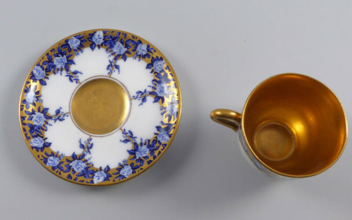 コールポート イギリス製 カップ＆ソーサー ホワイトローズゴールド 1900年頃