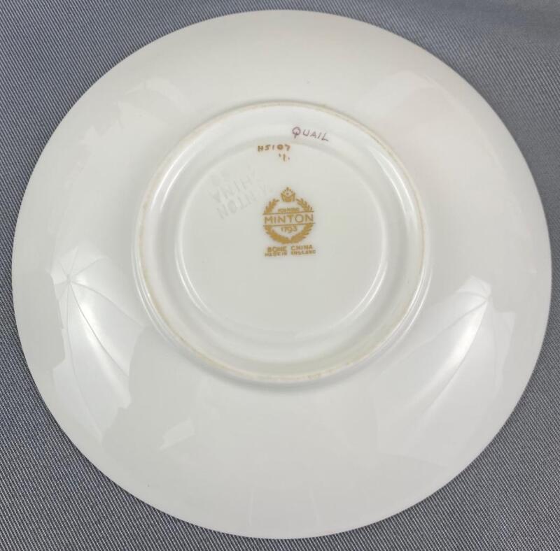 Vintage Trio~ Minton~c1960~#H5107 Quail Signed A.Holland Cup Saucer Side Plate