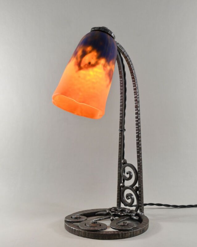 ドーム兄弟　希少なフランス製アールデコランプ　1930年　錬鉄製