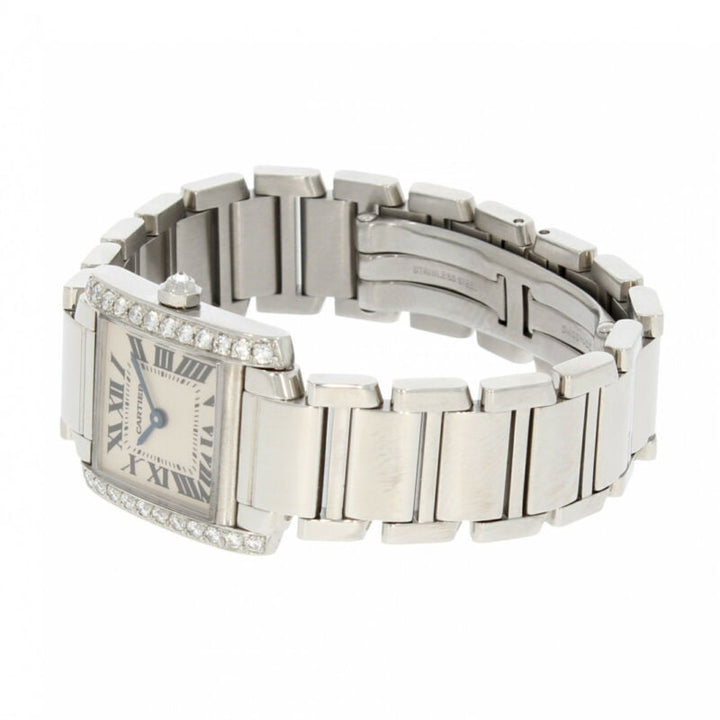 Cartier Tank Francaise Diamond Set Case Stainless Steel Ladies Watch 2300