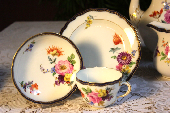 マイセン コーヒーサービス 4人用 Aカンテ フラワーブーケ 一級品