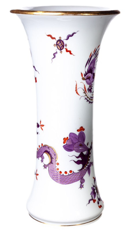 マイセン  ドラゴンの壺型花瓶  パープル 一級品 1924-34年 24.2cm