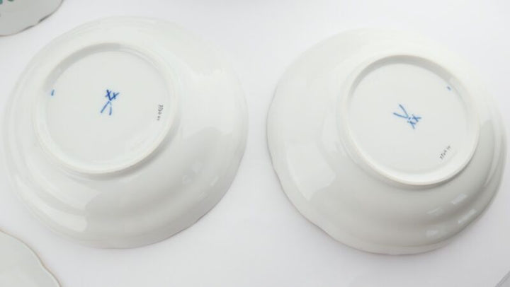 21pcs Meissen Sheaves Pattern Decor Coffee Service Gold Edge 6 People MINT-