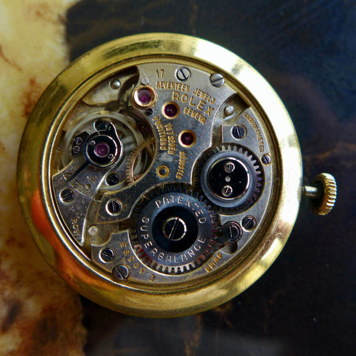 A BEAUTIFUL VINTAGE 1959 GENTS 35mm ROLEX METROPOLITAN CHRONOMETER IN 14K GOLD