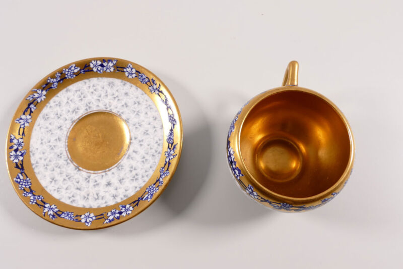 コールポート イギリス製 カップ＆ソーサー ブルー 　1900年頃