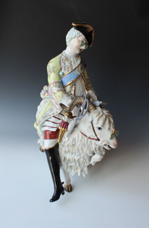 very large figure - cutter on the goat - after Meissen / 41 cm! Top-
