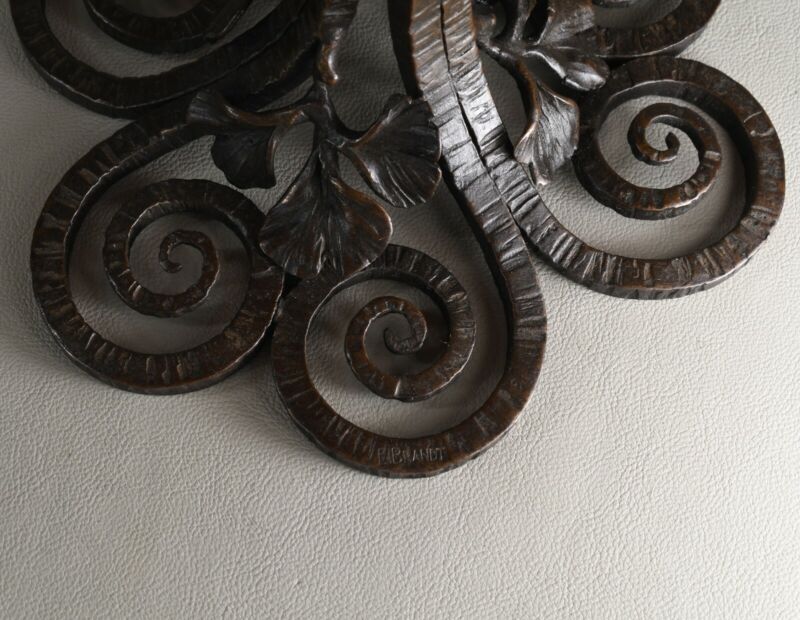 エドガー・ブラント＆ドーム兄弟　フランス製アールデコランプ　1925年　1930年　錬鉄製