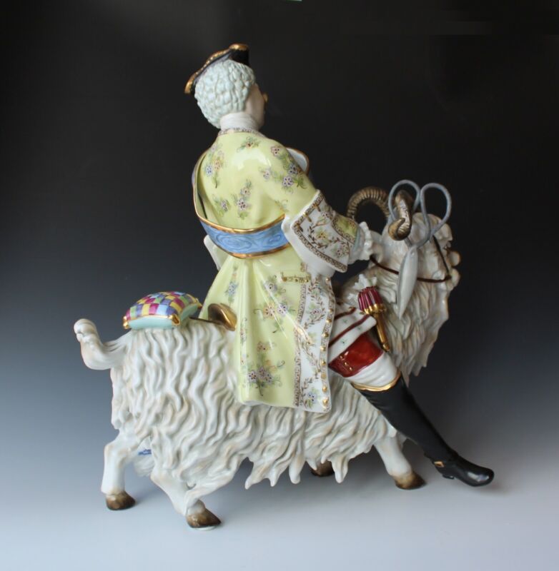 very large figure - cutter on the goat - after Meissen / 41 cm! Top-