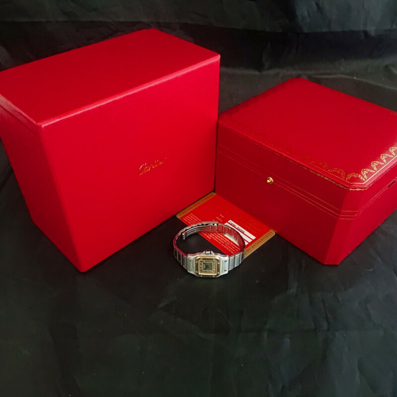 Ladies Cartier Quartz Santos 18ct Yellow Gold & Steel 1567
