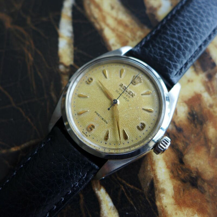 A STUNNING RARE VINTAGE 1956 ROLEX OYSTER "DEPTH RATED 50m=165ft" WAFFLE DIAL