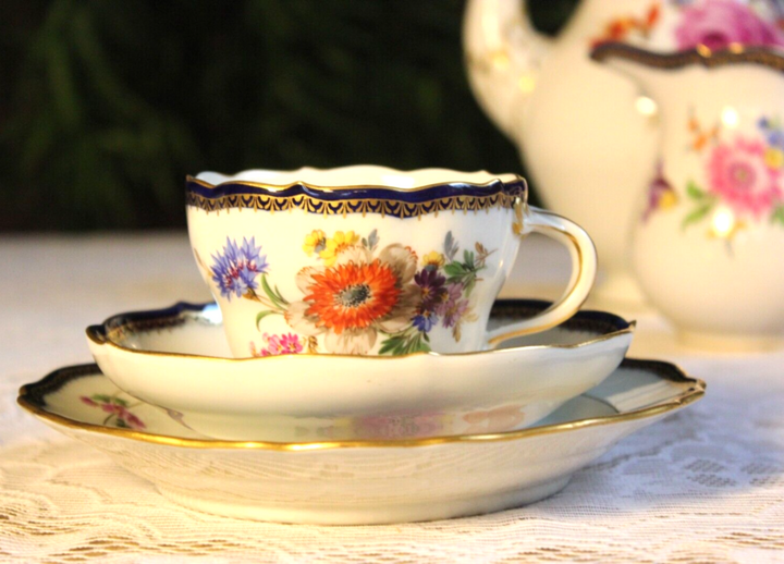 マイセン コーヒーサービス 4人用 Aカンテ フラワーブーケ 一級品