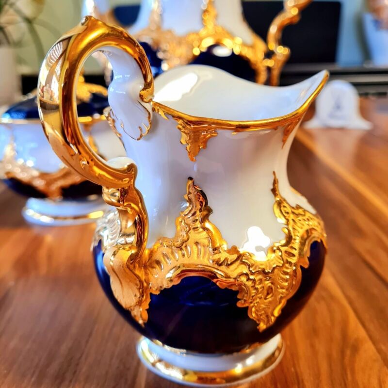Meissen B-Shape Magnificent Porcelain Coffee Service for 6 People-