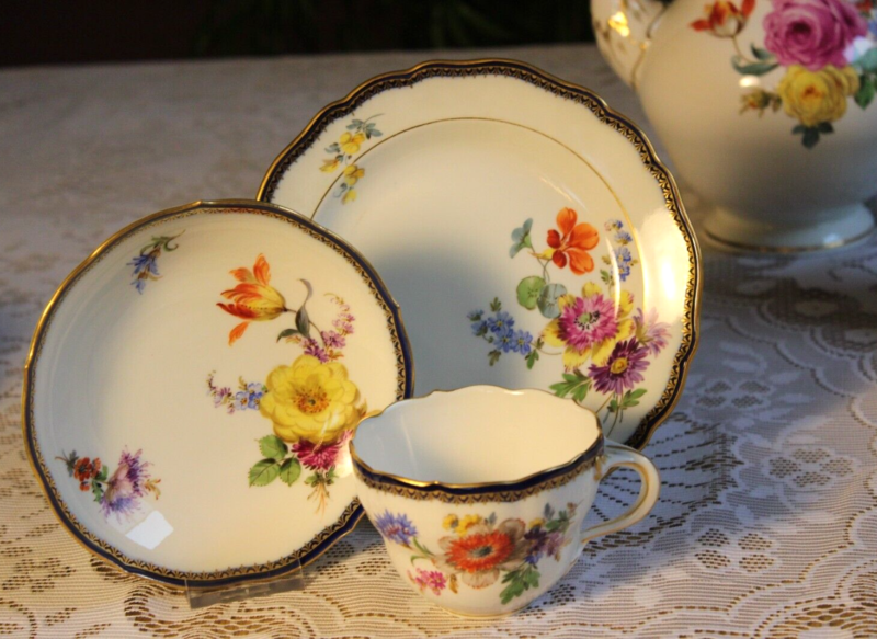 マイセン コーヒーサービス 4人用 Aカンテ フラワーブーケ 一級品