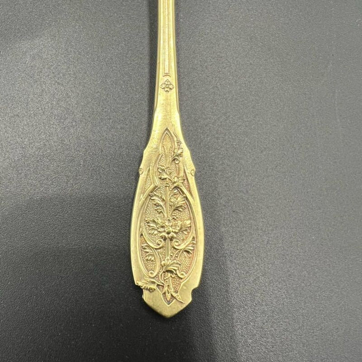 PUIFORCAT, RARE 6 Strawberry Spoons, Solid Silver & Vermeil-