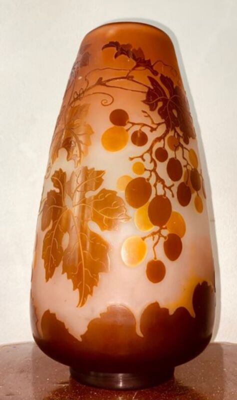 エミールガレ　山葡萄（ブドウ）の花瓶　スターガレ時代の作品