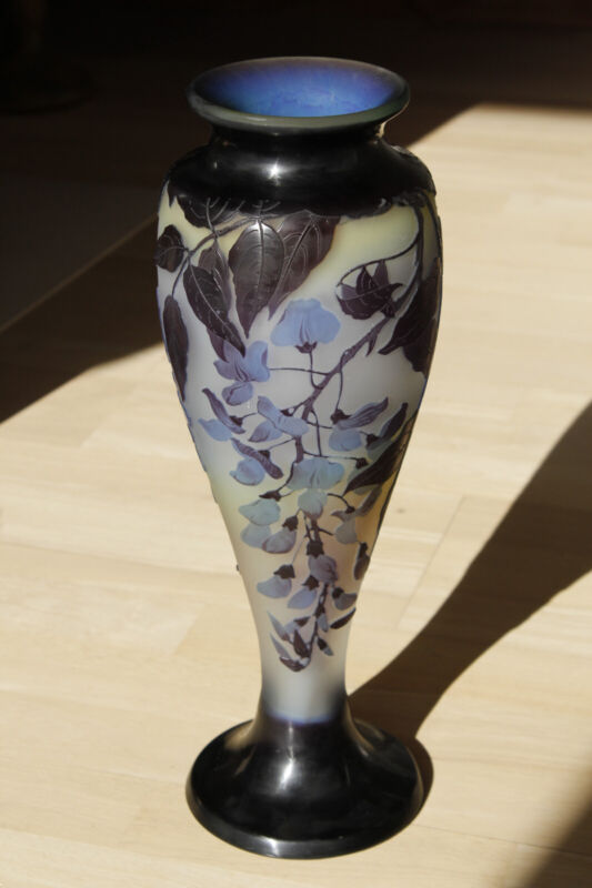 エミールガレ　藤の花の大型花瓶 高級ライン