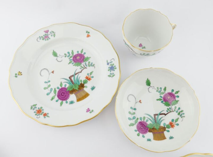 21pcs Meissen Sheaves Pattern Decor Coffee Service Gold Edge 6 People MINT-