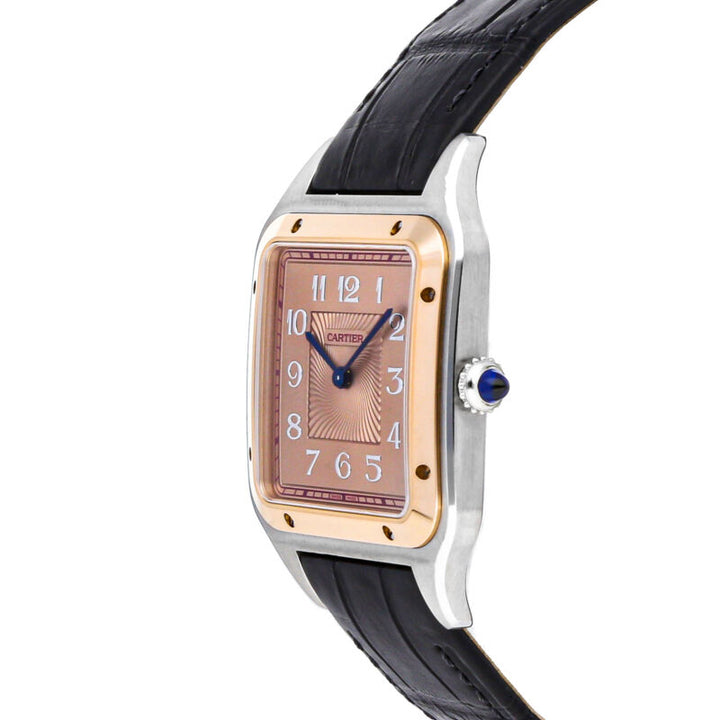 Cartier Santos Dumont Manual-Wind Steel Rose Gold Strap Watch W2SA0025