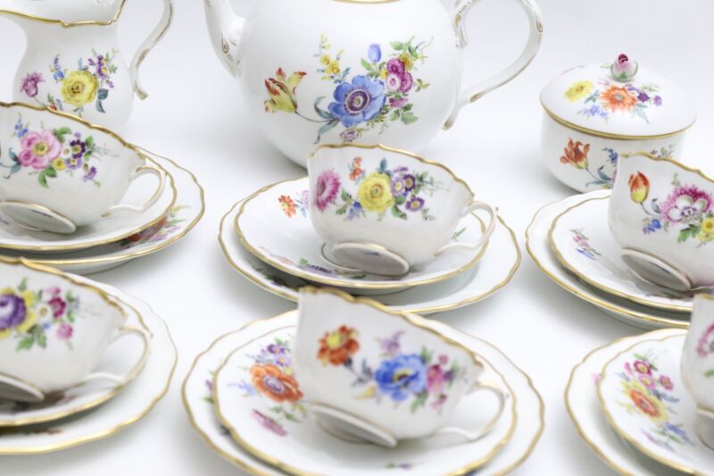 マイセン ティーサービス フラワーブーケ ゴールド