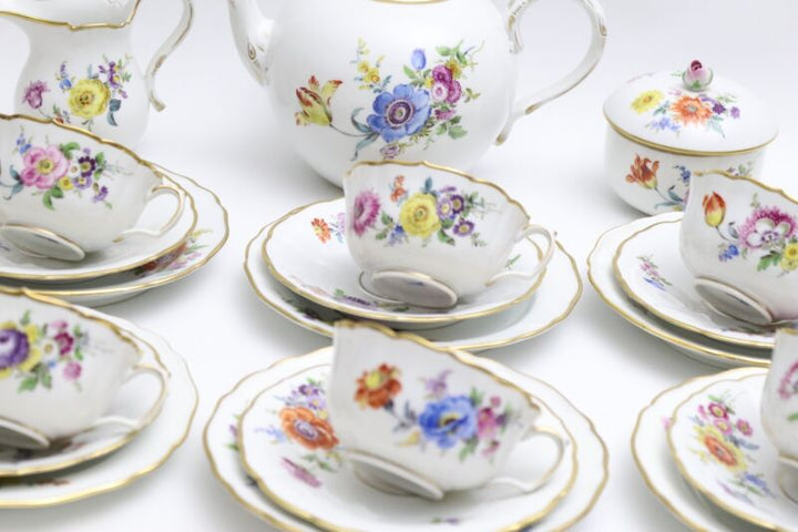 マイセン ティーサービス フラワーブーケ ゴールド