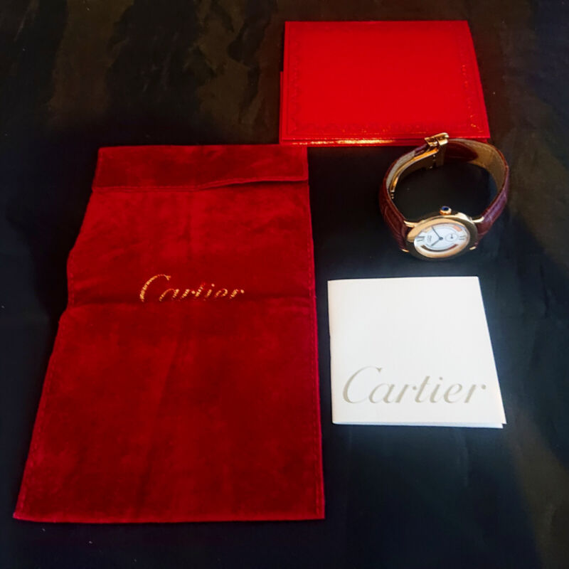 Cartier Must De Ronde Quartz Ladies Silver Gilt Vermeil Watch 1810-1
