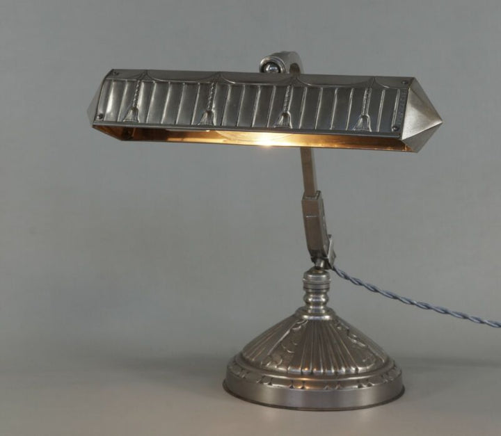 モニックス　フランス製アールデコランプ　1930年　ニッケルメッキ銅　ピアノランプ