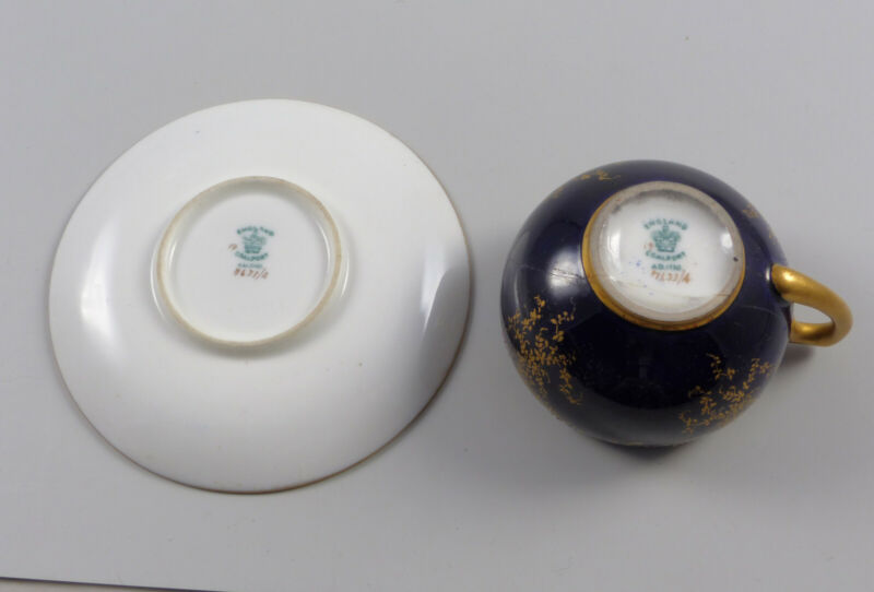 コールポート イギリス製カップ＆ソーサー コバルトブルー ゴールド