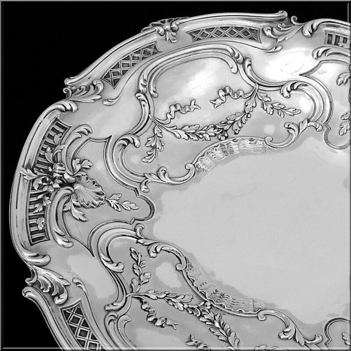 Puiforcat Rare French Sterling Silver Serving Dish, Garlands