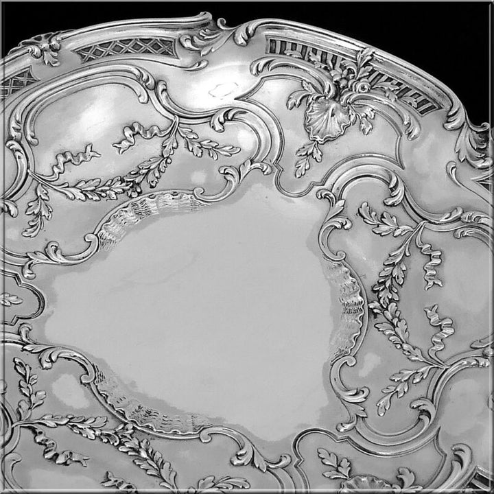 Puiforcat Rare French Sterling Silver Serving Dish, Garlands