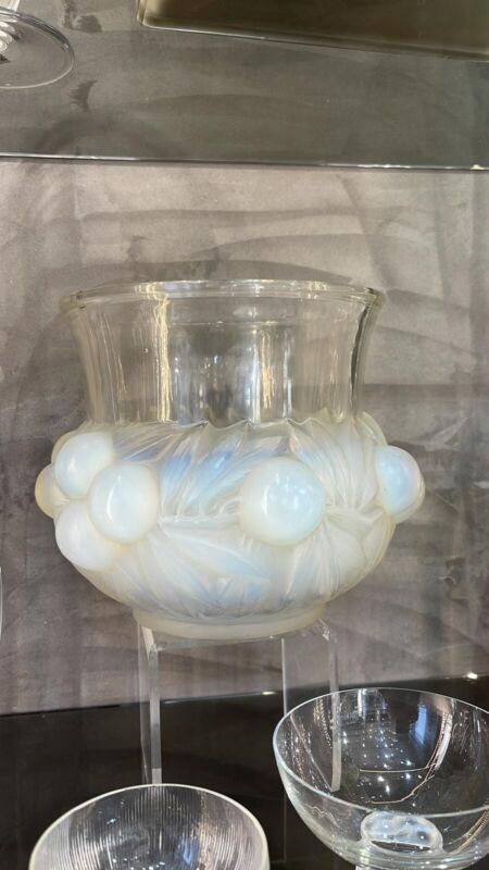 René Lalique: Opalescent ""Plums"" Vase-
