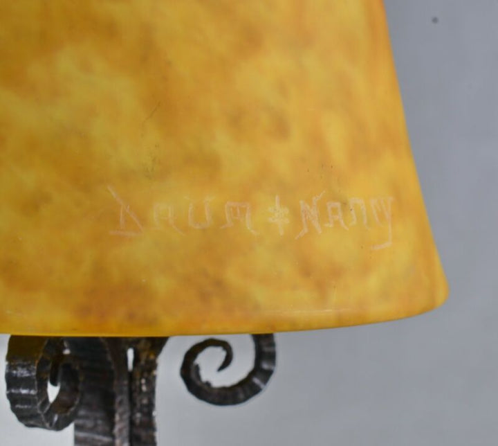 ドーム兄弟＆エスカフル　フランス製アールデコランプ　錬鉄製　1930年のサイン