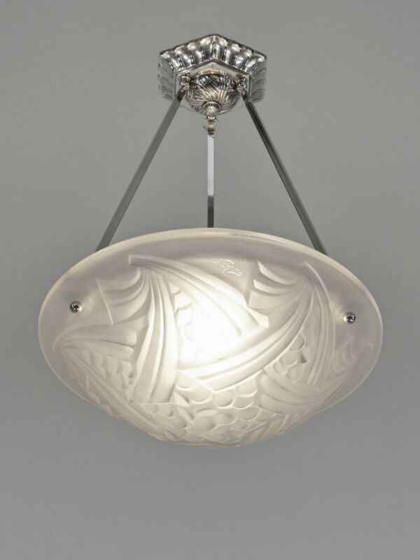 デュゲ 1930年代　フランス製アールデコシャンデリア（ペンダントライト）