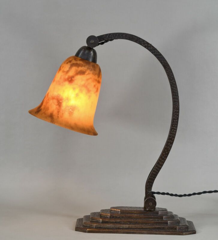 ドーム兄弟　希少なフランス製アールデコランプ　1930年　錬鉄製