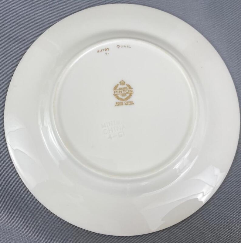 Vintage Trio~ Minton~c1960~#H5107 Quail Signed A.Holland Cup Saucer Side Plate