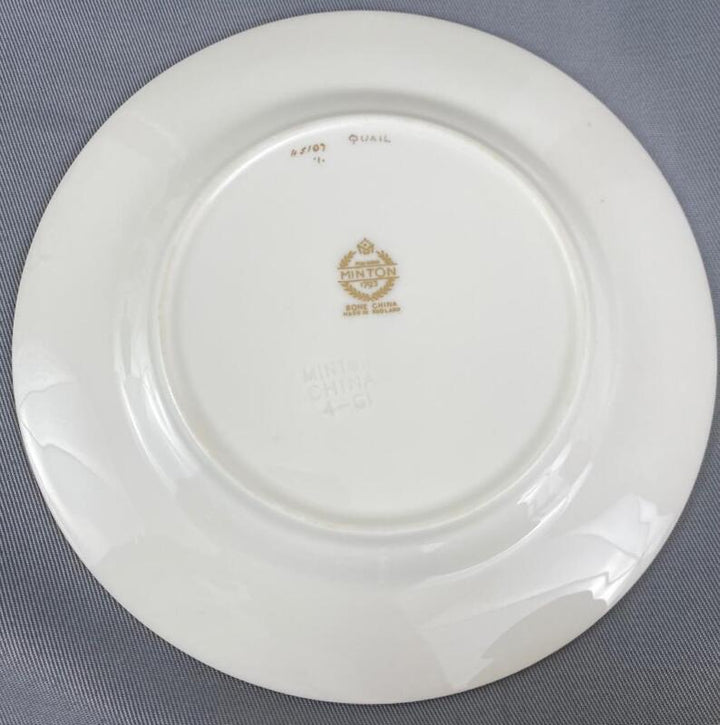 Vintage Trio~ Minton~c1960~#H5107 Quail Signed A.Holland Cup Saucer Side Plate