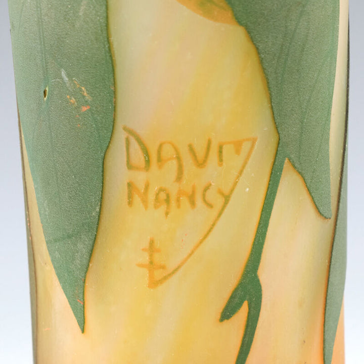Tall Daum Quinces Cameo Vase c1910