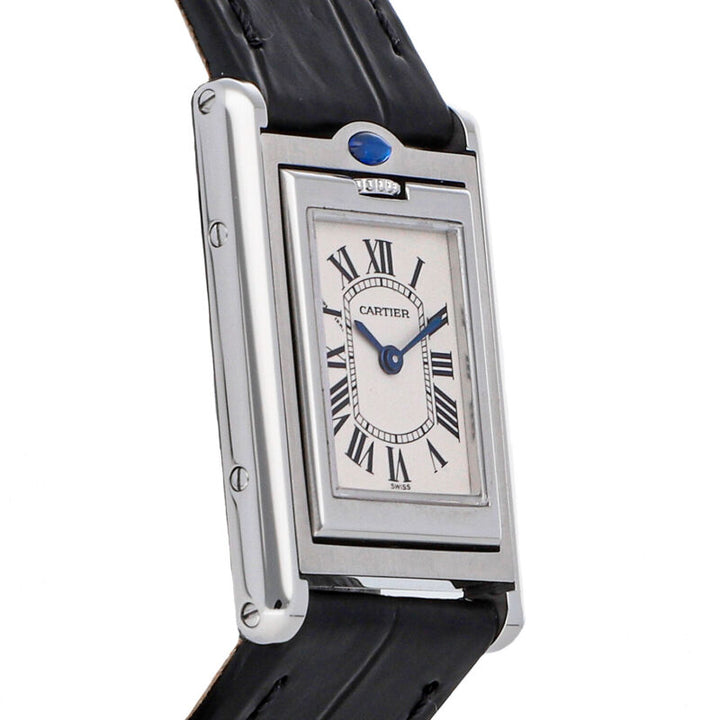 Cartier Tank Basculante Small Quartz Steel Ladies Strap Watch W1011158