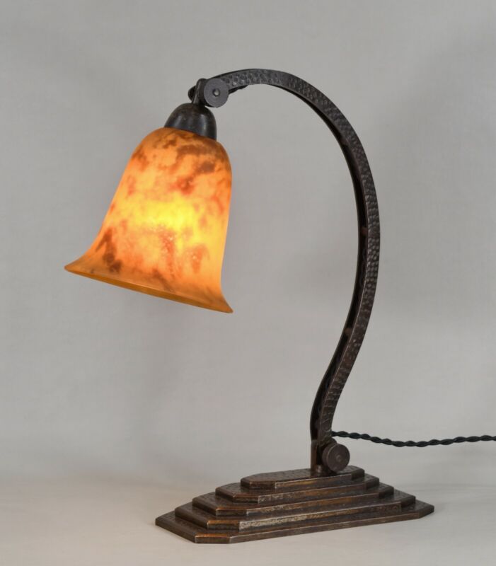 ドーム兄弟　希少なフランス製アールデコランプ　1930年　錬鉄製