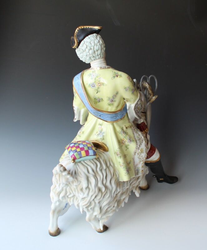 very large figure - cutter on the goat - after Meissen / 41 cm! Top-