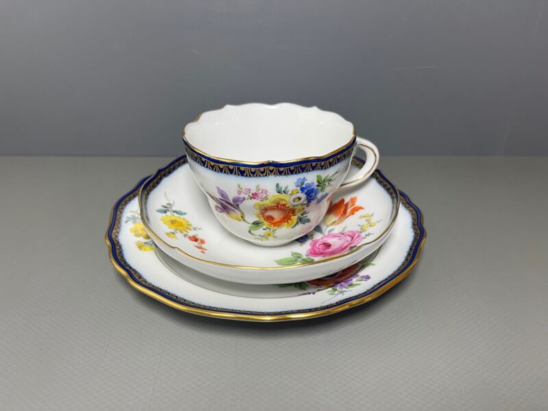 マイセン  カップ プレートAカンテ フラワーペインティングフラワー1級品