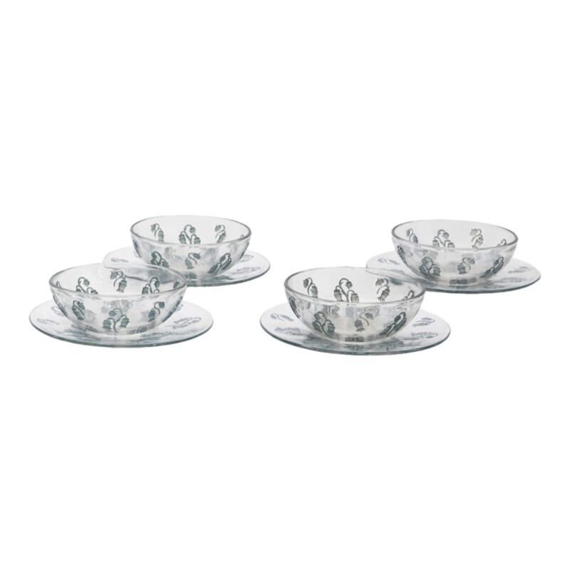 René LALIQUE (1860-1945): bowl and plate "Campana"-