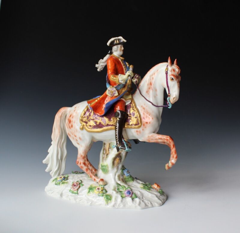 マイセン人形 フィギュリン 馬に乗ったアウグスト3世 1796年頃