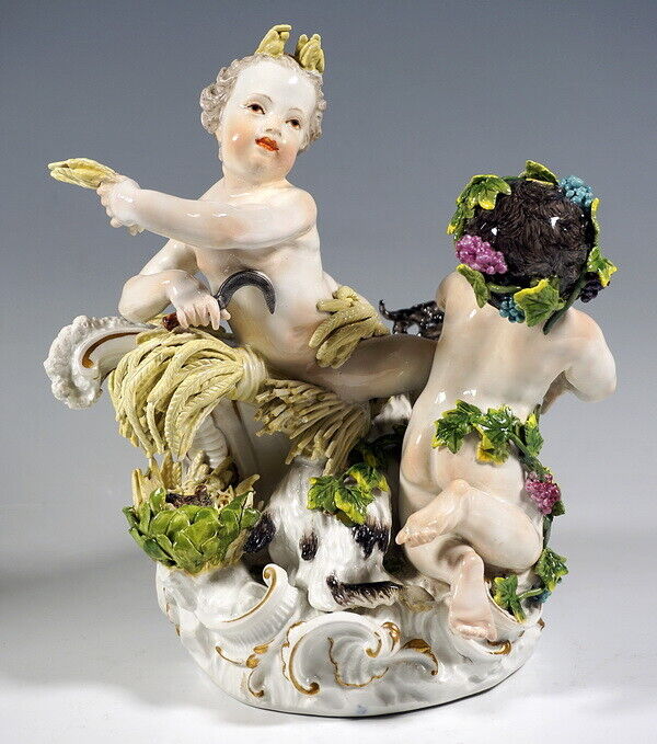 ✤マイセン(Meissen)フィギュリン✤『夏の寓意』 マイセン人形 フィギュリン 夏と秋の寓意 1750年頃