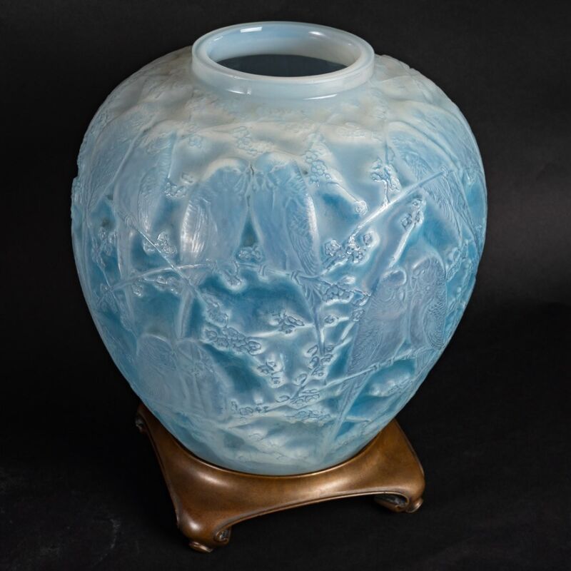 René Lalique 1919 - Opalescent Parakeet Vase-