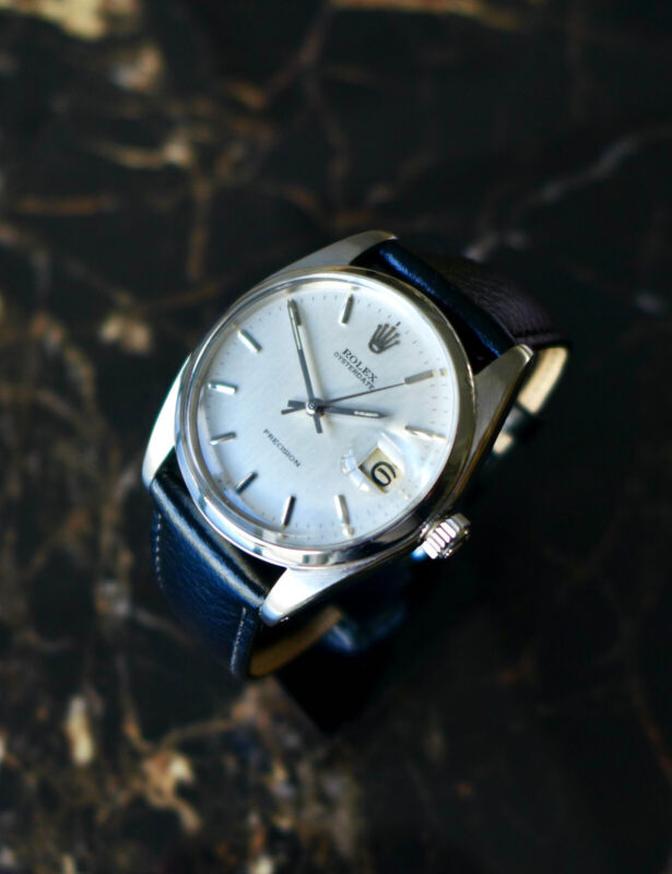 A BEAUTIFUL GENTS VINTAGE 1962 ROLEX OYSTER DATE 34mm WRISTWATCH STEEL REF. 6694
