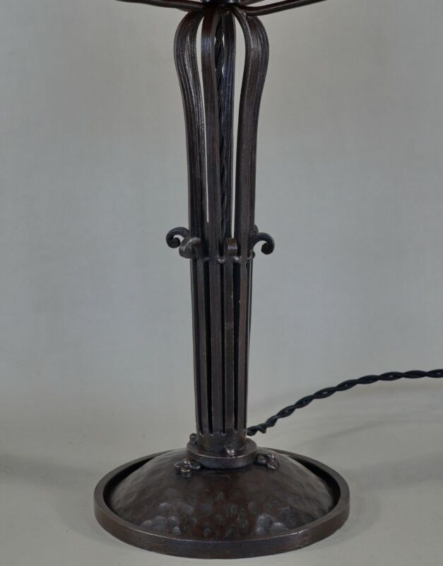 ドーム兄弟　大きなフランス製アールデコランプ　1925年　1930年　錬鉄製