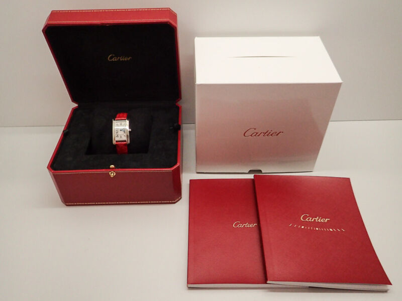 CARTIER TANK AMERICAN BOX WATCH Ref. 2489 WHITE GOLD 18K